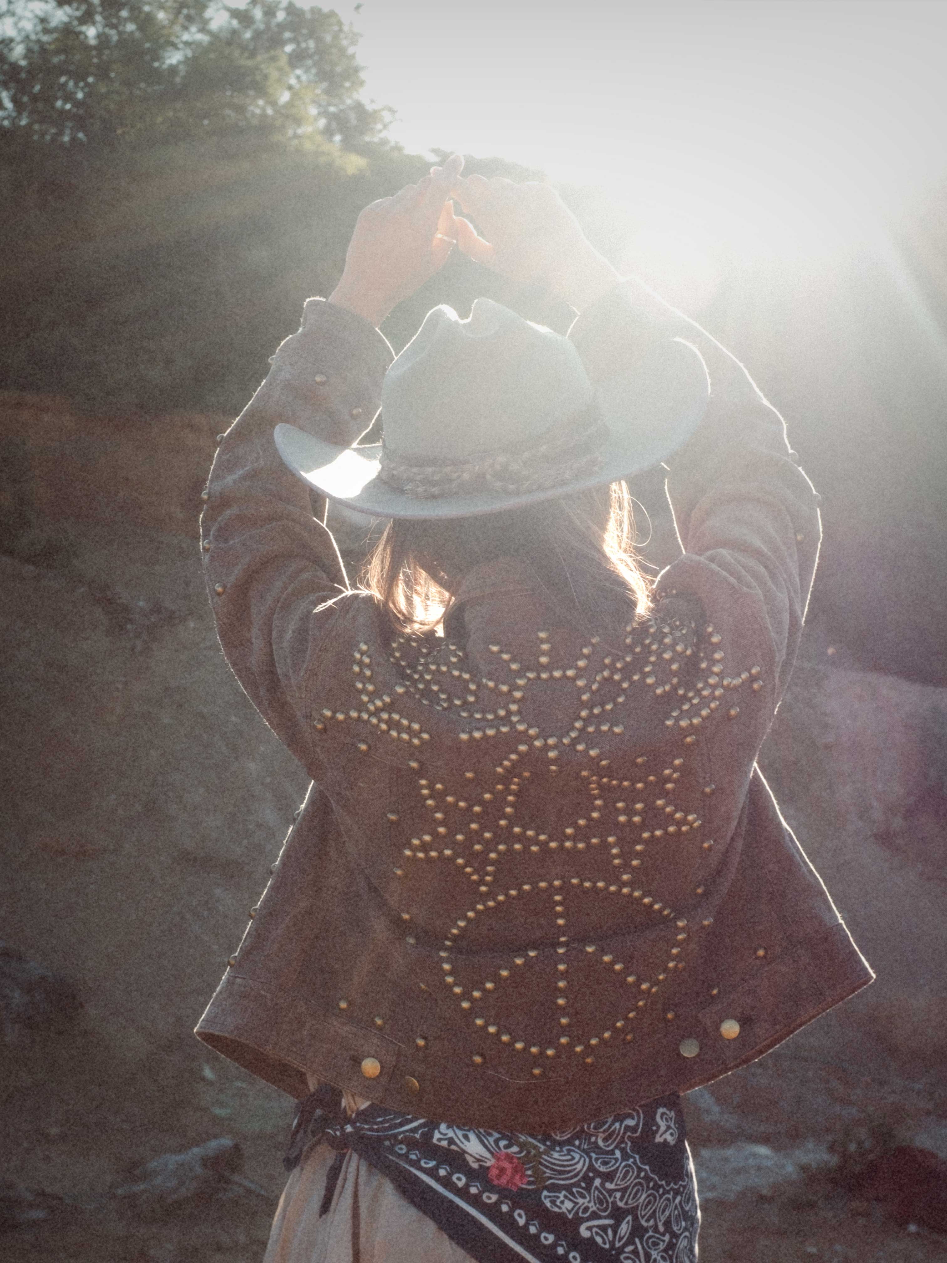 Brass Heart Studded Canvas Jacket