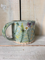 'Beautiful You' Pressed Floral Ceramic Mug
