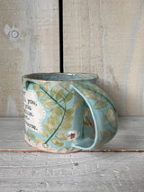 'Beautiful You' Pressed Floral Ceramic Mug