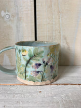 'Beautiful You' Pressed Floral Ceramic Mug