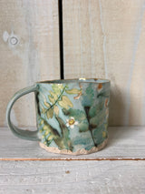 'Beautiful You' Pressed Floral Ceramic Mug