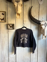 'High on Life' Fleece Lined Crop Sweatshirt