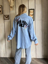 ‘Good Vibes’ Purple Lupin Shirt XL