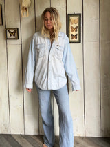 ‘Good Vibes Only’ White Poppy Shirt M