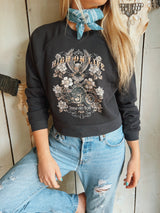'High on Life' Fleece Lined Crop Sweatshirt