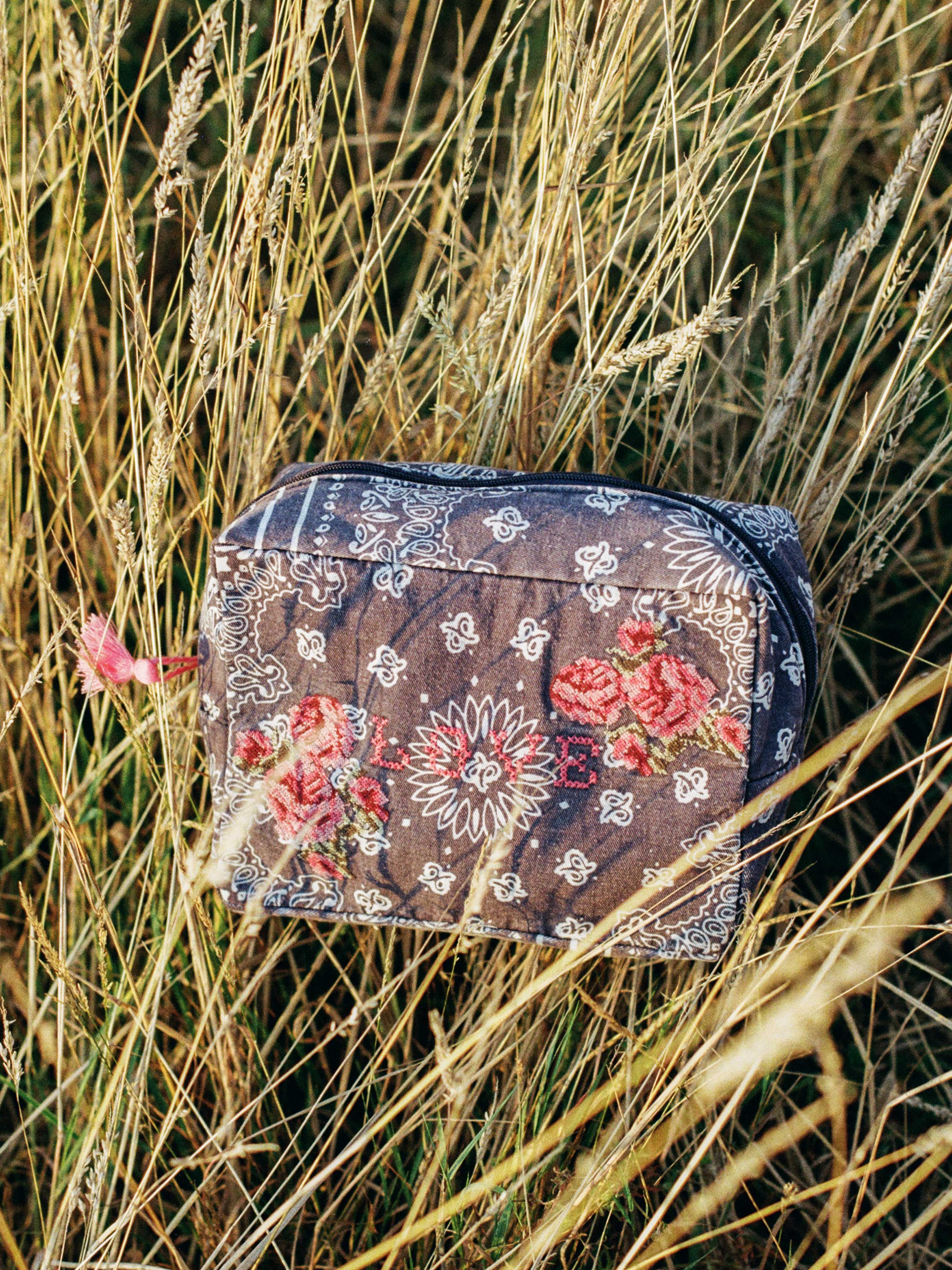 'Love' Bandana Cosmetic Bag