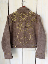 Brass Heart Studded Canvas Jacket