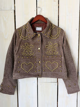 Brass Heart Studded Canvas Jacket