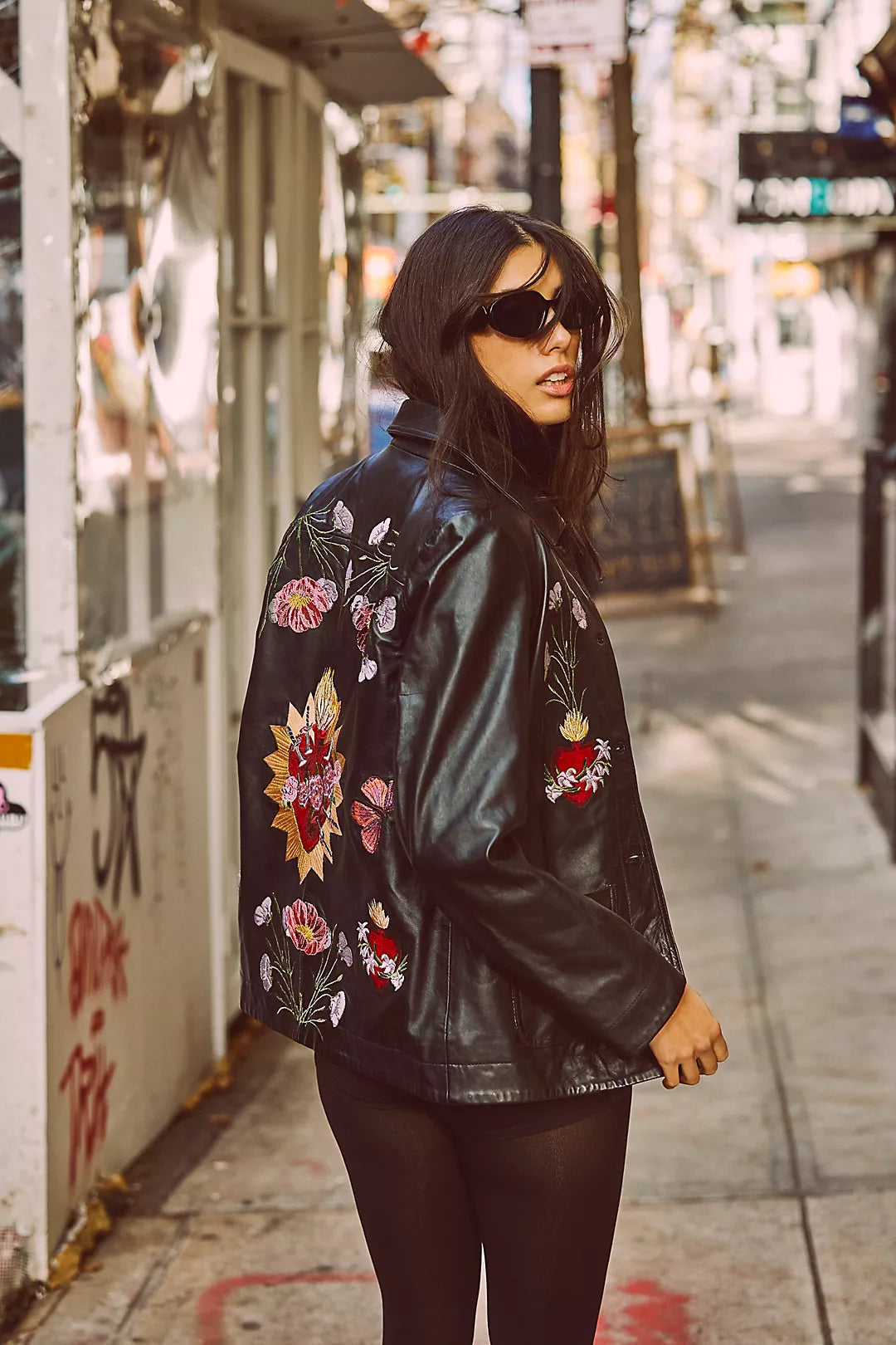 Juliette Embroidered 100% Leather Jacket