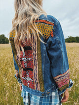 Harvest Moon Embellished Denim Jacket - Large