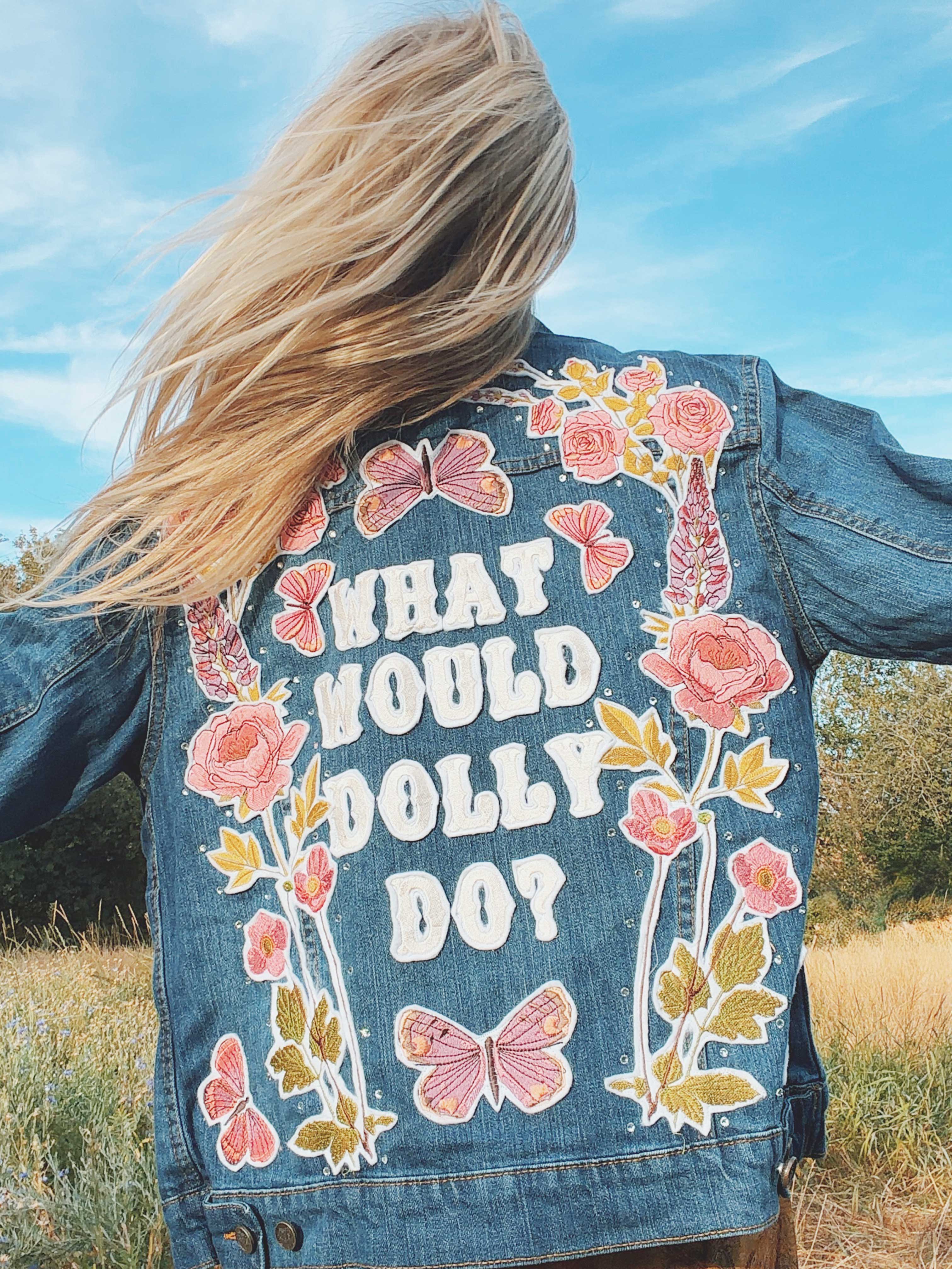 'What Would Dolly Do?' Embroidered Denim Jacket