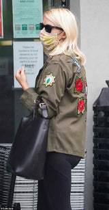 Sacred Heart Embroidered Khaki Jacket