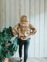 'Why The Hell Not' Embroidered Sand Camo Jacket