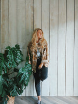 'Why The Hell Not' Embroidered Sand Camo Jacket