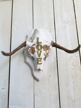 Beaded 'Love' Moose Skull