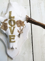 Beaded 'Love' Moose Skull