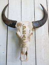 Beaded 'Peace' Buffalo Skull