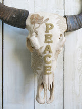 Beaded 'Peace' Buffalo Skull