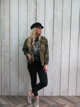 'Be Kind' Embroidered Camo Jacket