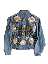 'Follow Your Bliss' Embroidered Denim Jacket
