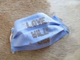 'Love Will Win' Embroidered Cotton Face Mask