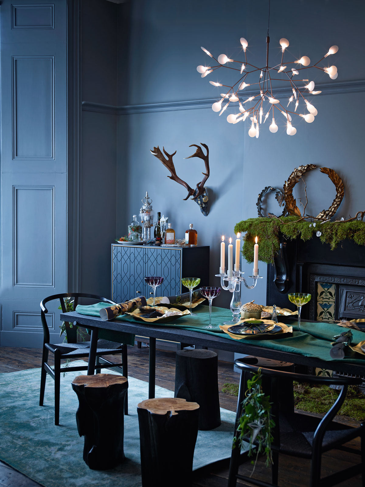 Denim and Bone Bohemian Deer Skull Featured in LIVING ETC’s Woodland Themed Xmas