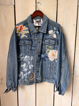 Patchwork Botanical Denim Jacket - XL