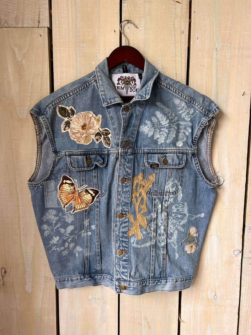 Patchwork Botanical Denim Gillet - M/L