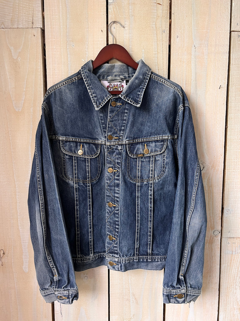 'Follow Your Bliss' Embroidered Denim Jacket - XL