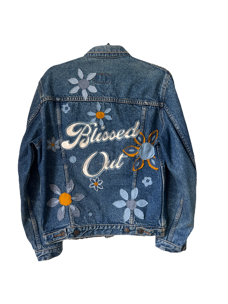 'Blissed Out' Patchwork Denim Jacket - M