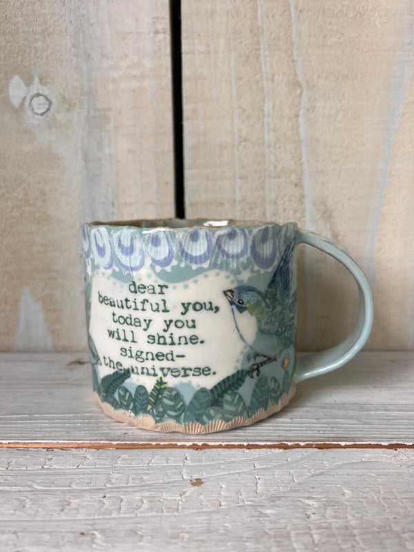 'Dear Beautiful You' Bluebird Ceramic Mug