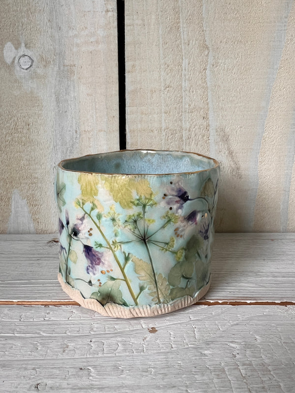 'Beautiful You' Pressed Floral Ceramic Mug