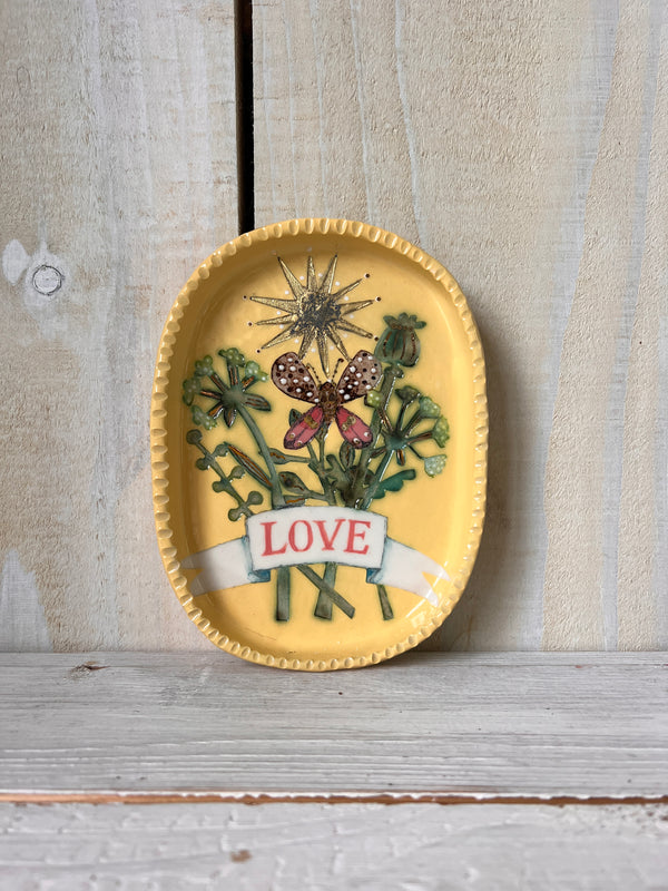 Yellow Bouquet Trinket Dish