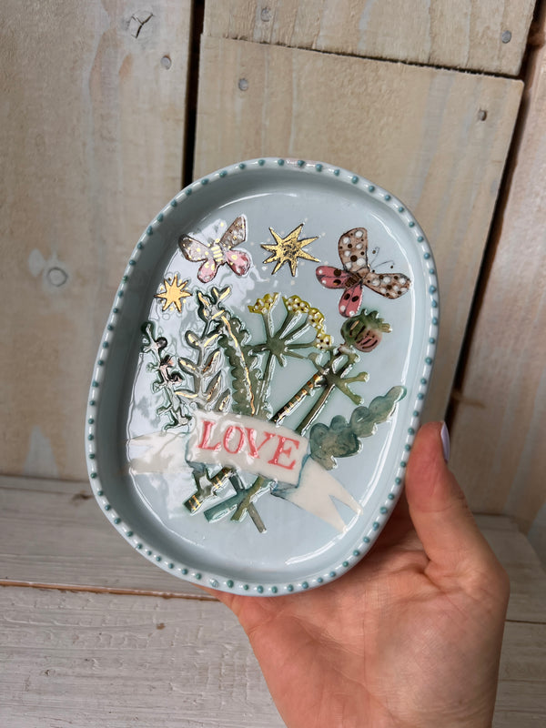 Botanical Butterfly Trinket Dish