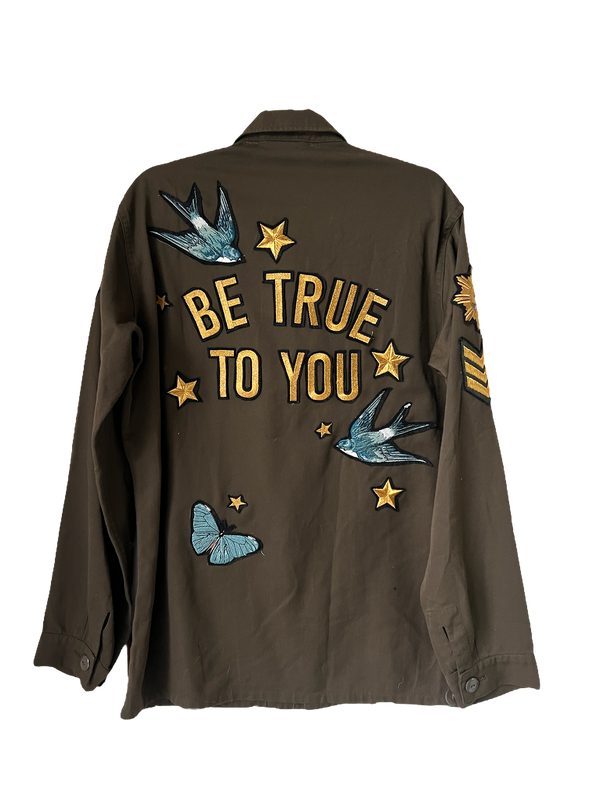 'Be True To You' Butterfly Army Jacket M/L