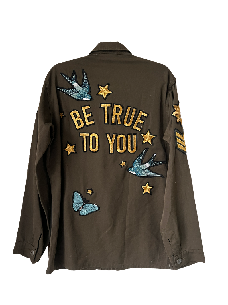 'Be True To You' Butterfly Army Jacket M/L