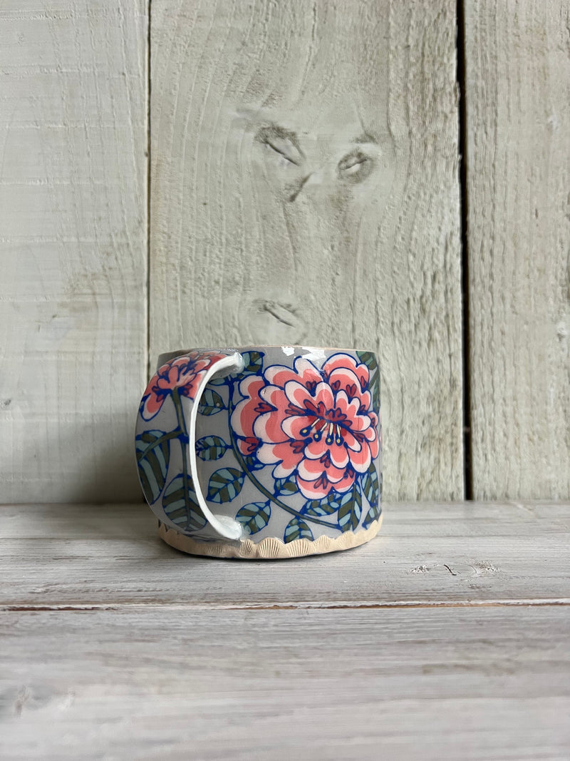 Pink Blooms 'Love' Ceramic Mug