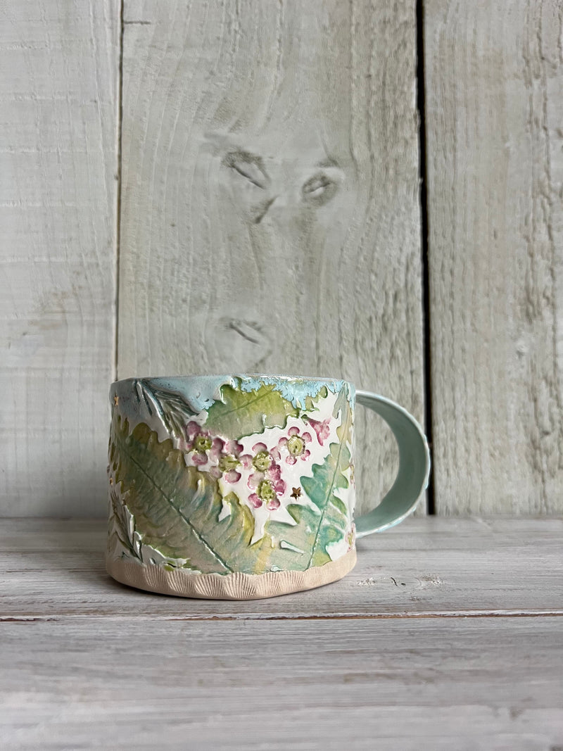 Pressed Flower Ceramic Mug