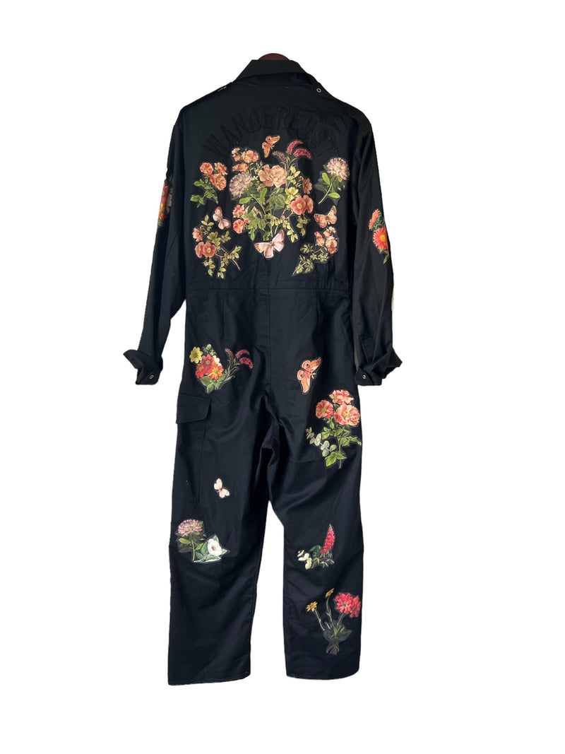 Navy Floral Patchwork Jumpsuit - XL