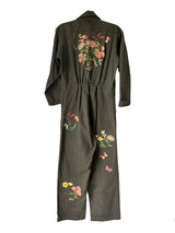 Khaki Floral Patchwork Jumpsuit - L