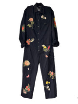 Navy Floral Patchwork Jumpsuit - XL