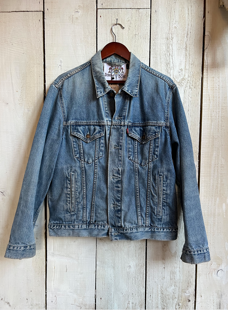 Mexican Inspired Embroidered Denim Jacket Large