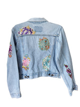 Vintage Bloom Embroidered Denim Jacket - X-Small