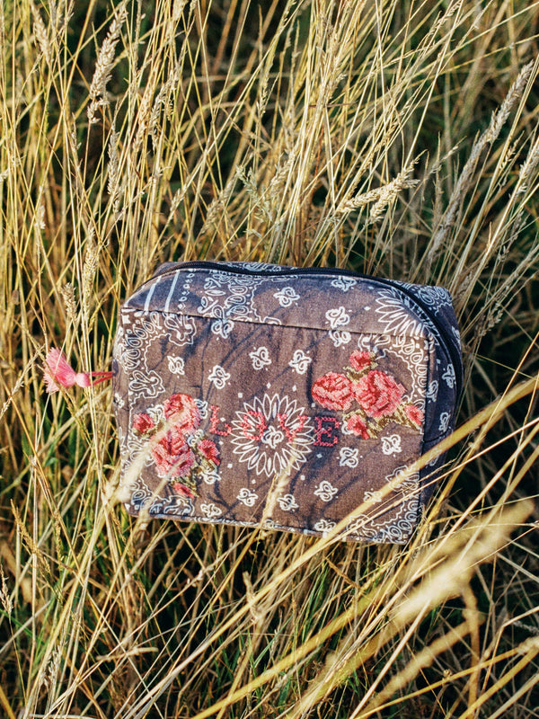 'Love' Bandana Cosmetic Bag