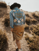 'Follow Your Bliss' Embroidered Denim Jacket