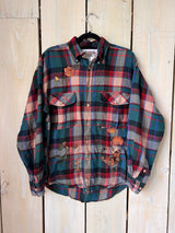 Botanical Embroidered Flannel Shirt M