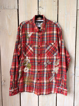 Botanical Embroidered Flannel Shirt L