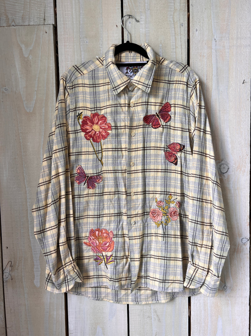 Botanical Embroidered Flannel Shirt M/L