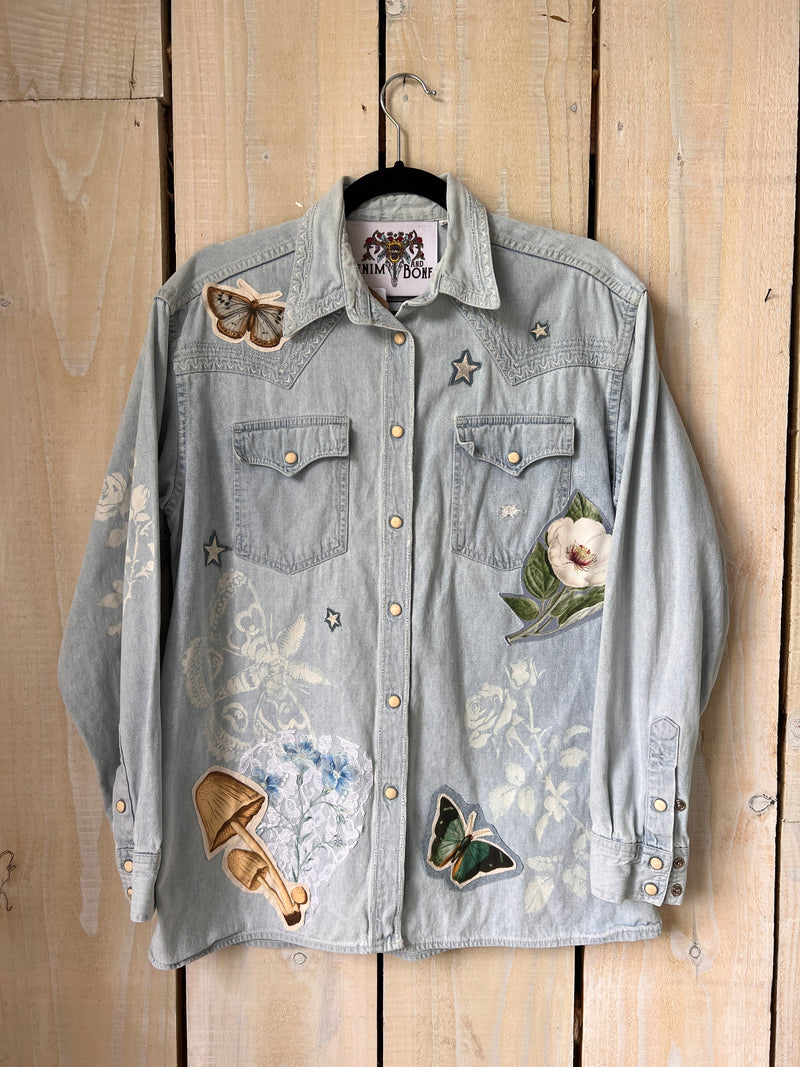 Patchwork Denim Shirt M