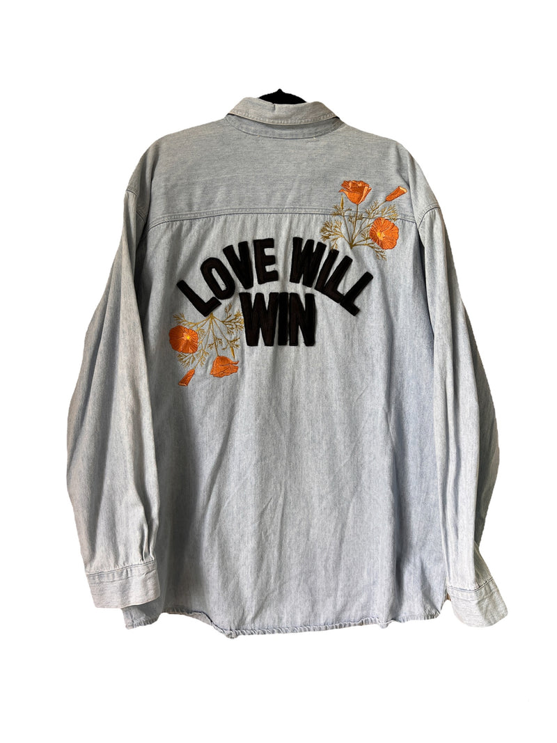 ‘Love Will Win’ Cali Poppy Shirt L